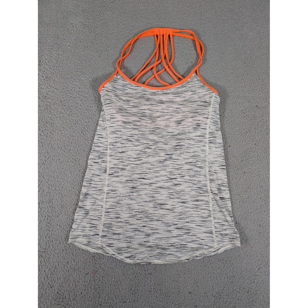 lululemon athletica White Space-Dyed Tank with Orange Strappy Back